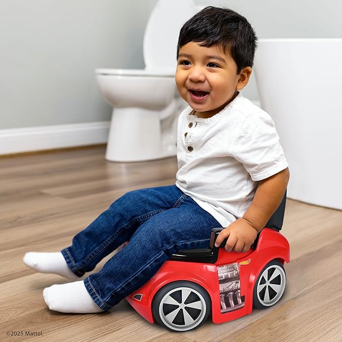 Hot Wheels™ Race Car Potty Training Toilet, Includes Detachable Toddler Toilet Seat and Kids Potty, Ages 12 Months and Up, Red