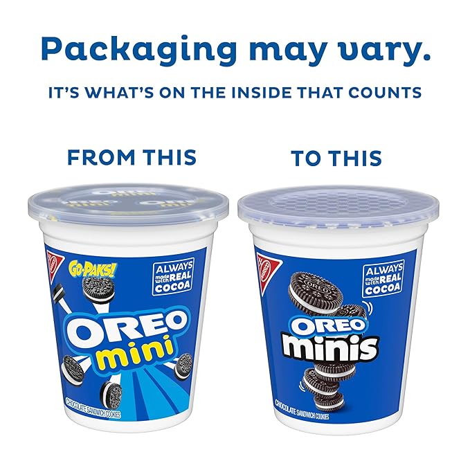 OREO Minis Chocolate Sandwich Cookies, 12 - 3.5 oz Snack Cups