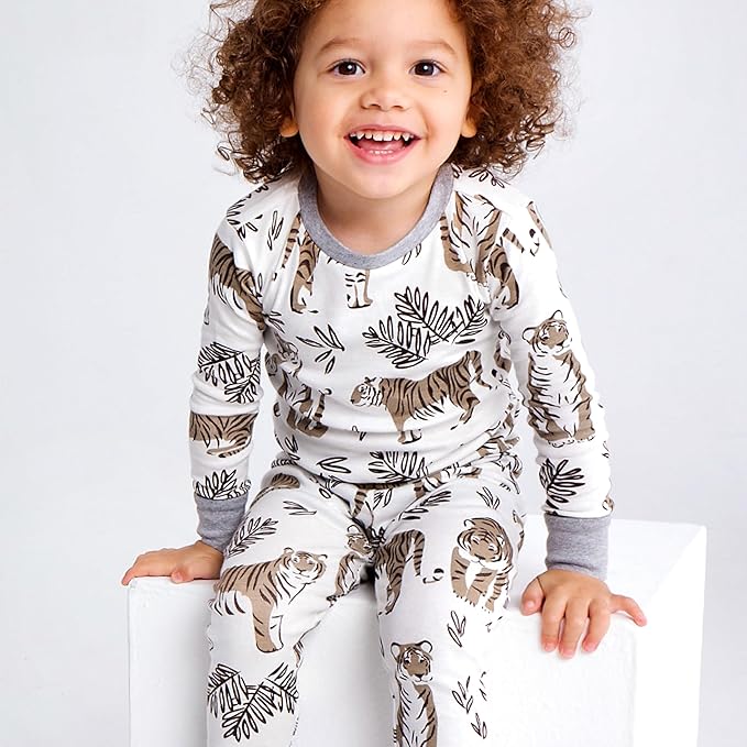 HonestBaby 2-Piece Pajamas Sleepwear Pjs 100% Organic Cotton for Baby, Toddler, Kids, Boy