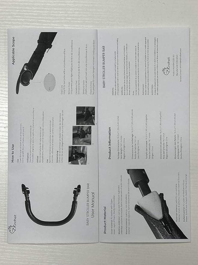 Baby Stroller Bumper Bar,Armrest, Handle, Crossbar Accessories for BBZ YoYo and Yoyo+,Black PU Leather