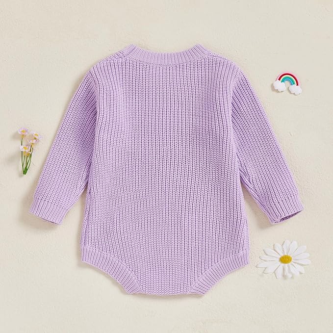 FYBITBO Baby Girl Boy Sweater Knit Oversized Pullover Sweatshirt Romper Onesie Warm Fall Winter Clothes Outfit Newborn