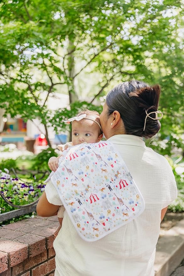 Copper Pearl Premium Baby Burp Cloths - 3-Pack Large Cotton Burp Cloths, Extra Soft Spit Up Rags with 3 Absorbent Layers, Perfect for Baby Boy and Baby Girl Gifts (21" x 10" Size, Bailey Set)