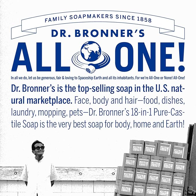 Dr. Bronner's Baby Unscented Gift Set - Pure-Castile Liquid and Bar Soaps, Organic Magic Balm, and 4-in-1 Organic Sugar Pump Soap