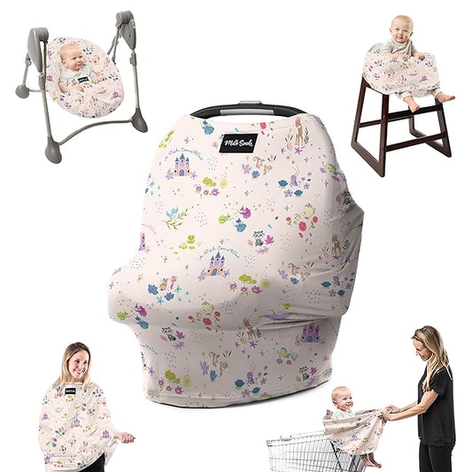 Milk Snob Disney's A Wish Come True 5-in-1 Baby Cover, Breastfeeding, Car Seat, Carrier, Stroller, High Chair, Shopping Cart, Lounger Canopy, Baby Shower Gender Neutral Gifts, Nursing Top