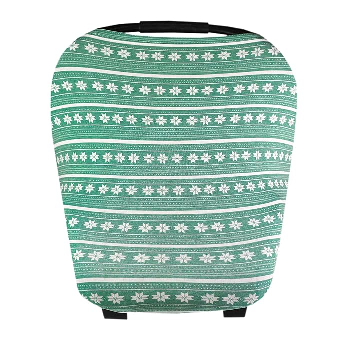 Baby Car Seat Cover Canopy and Nursing Cover Multi-Use Stretchy 5 in 1 Gift Knit by Copper Pearl