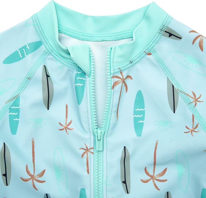 Gerber Boys' Toddler Long Sleeve One Piece Sun Protection Rashguard Swimsuit