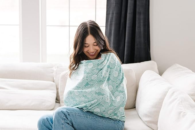 Baby Car Seat Cover Canopy and Nursing Cover Multi-Use Stretchy 5 in 1 Gift Jane by Copper Pearl