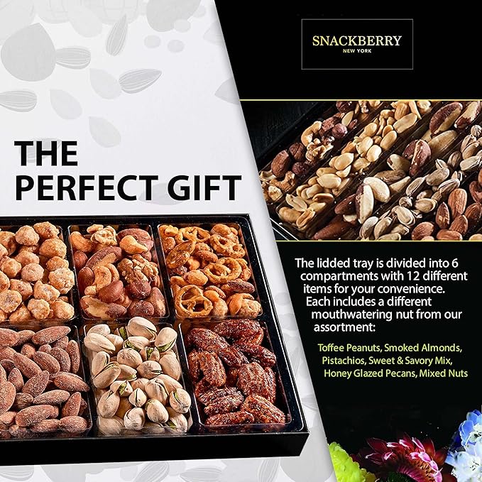 Holiday Mixed Nuts Gift Basket, in Elegant Drawer Gift Box, Gift Set for Easter Day, Birthday Party, Sympathy, Healthy Gift Snack Box for Men and Women. Kosher - Snackberry