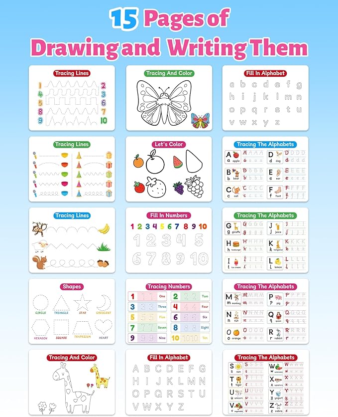 Benresive Montessori Busy Book for Toddlers 3-5, Preschool Learning Activities, Tracing Activity Coloring Books for Kids Ages 3-5, Educational Toys Gifts, Autism Sensory Travel Toys for Toddlers