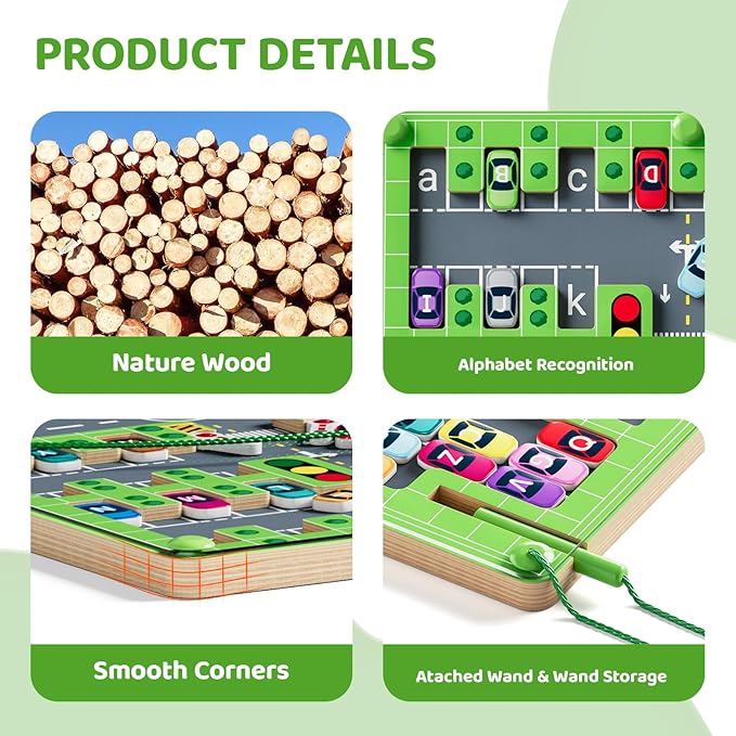 Magnetic Alphabet Maze,Montessori Toys,Alphabet Puzzle Toddler Toys for Ages 2-4,Sensory Toys Fine Motor Skills,Birthday Gifts for Kids