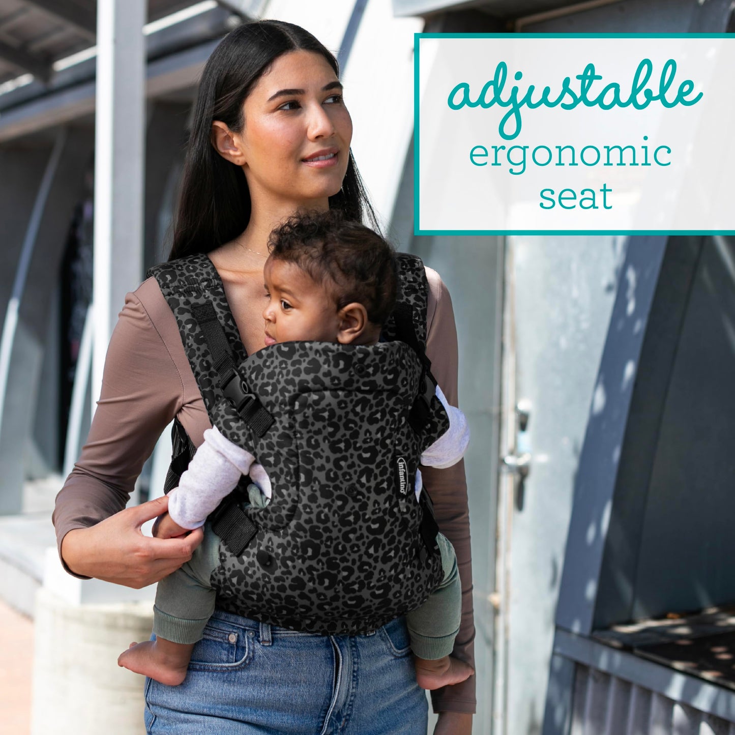 Infantino Flip 4-in-1 Convertible Baby Carrier, Adjustable, Ergonomic Babywearing, Registry Essential, Baby Carrier for Newborn to Toddler, Gray