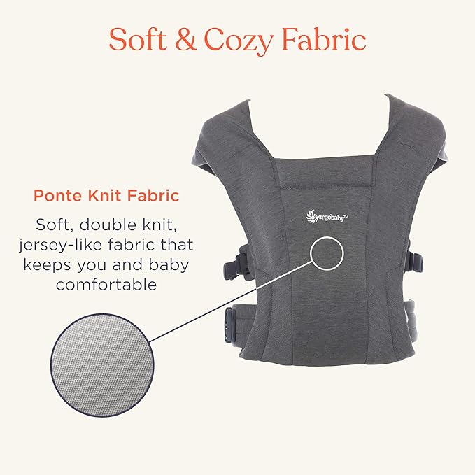 Ergobaby Embrace Baby Carrier Newborn to Toddler - Breathable Baby Carriers for Summer - Cozy Essentials (7-25 Pounds), Ponte Knit, Canyon Clay