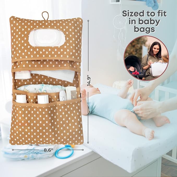 HAMUR Baby Diaper Bag Organizer – Travel-Friendly, Compact & Foldable | Stroller Pouch for Newborn Essentials – Must-Have for Boys & Girls (Swan)