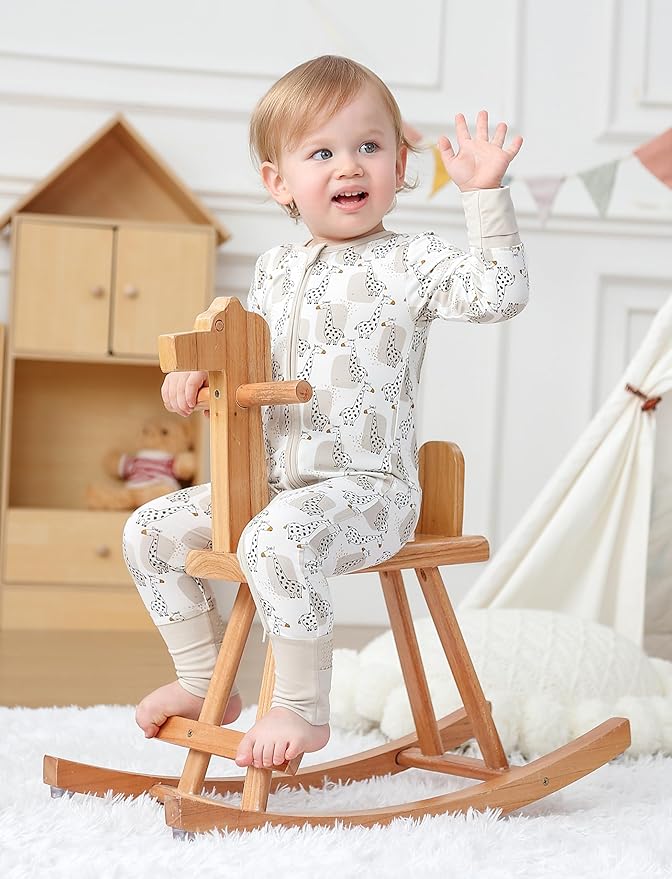 JunNeng Viscose from Bamboo Baby Boy Sleeper with Mitten Cuffs, Footless Soft Zippy Pajamas, Sleep N' Play Romper 0-18 Months