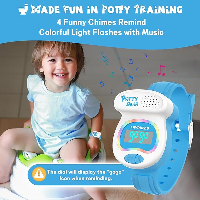 Kids Watch Potty Training Watches for Boys and Girls, Potty Timer Toilet Shape and LED Colorful Lights, Music Reminds Kids It's Time to Go to The Bathroom, Fun Gift for Moms and Toddlers