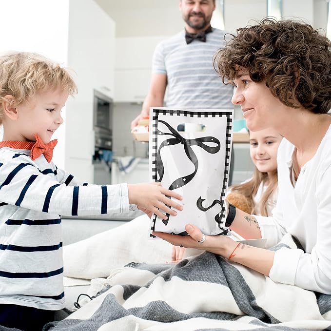 Black Bow Party Favor Bags - 50Pcs Coquette Girls Goody Candy Treat Gifts Bags, Trendy Preppy Black Bow Knot Theme Party Decorations for Women Girls Birthday Wedding Bridal Shower Bachelorette