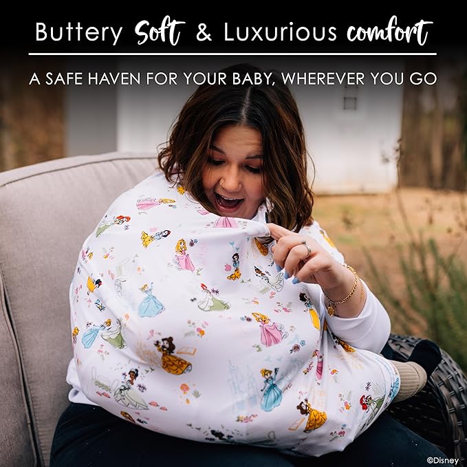 Milk Snob Original Disney Princess 5-in-1 Cover, Added Privacy for Breastfeeding, Baby Car Seat, Carrier, Stroller, High Chair, Shopping Cart, Lounger Canopy - Newborn Essentials, Nursing Top