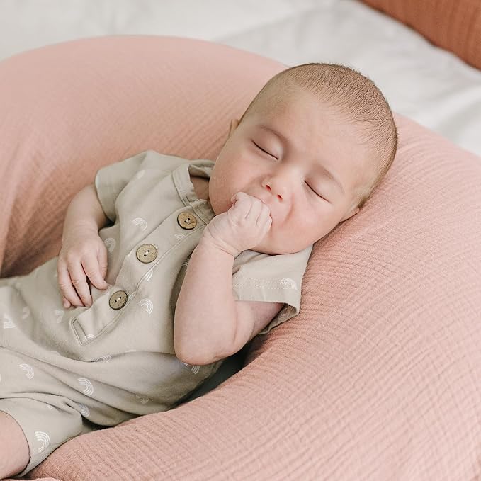 Konssy Muslin Nursing Pillow Covers, 100% Cotton Soft & Adorable Covers for Breastfeeding Pillows, Slipcovers for Newborn Baby Boys & Girls