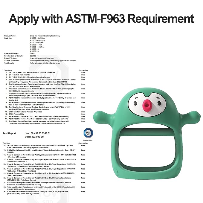 Smily Mia Baby Christmas Stocking Stuffers - Penguin Teether for 0-6M, Reindeer Chew Toys for 3-6M, Teething Mittens for 6-12M, Pine Green