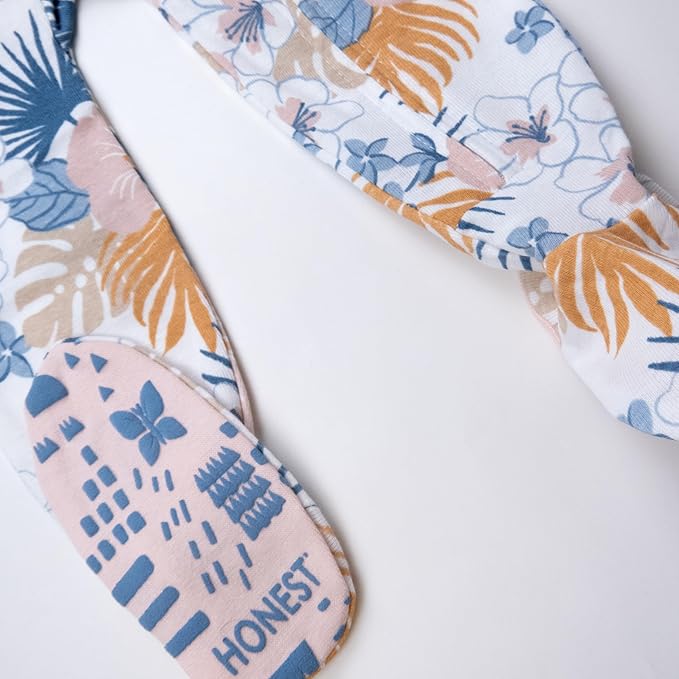 HonestBaby Non-Slip Footed Pajamas One-Piece Sleeper Zip-Front Pjs 100% Organic Cotton for Baby Girls