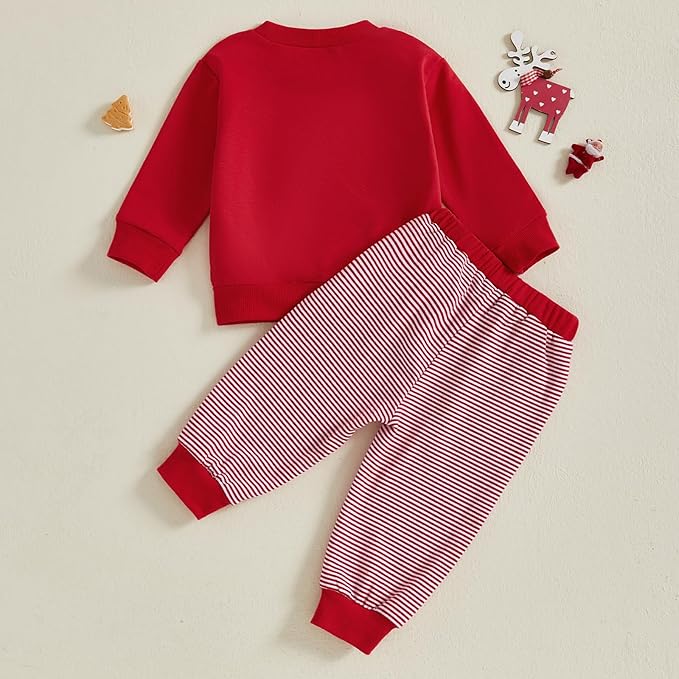 CIYCUIT Toddler Baby Boy Outfits Striped Sweatshirt Pants Clothes Set