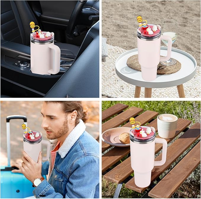 ADAH Charms Compatible with Stanley Cup Accessories,Charms for Stanley Cups H1.0&H2.0 Accessories 40oz with Silicone Straw Cover (E)