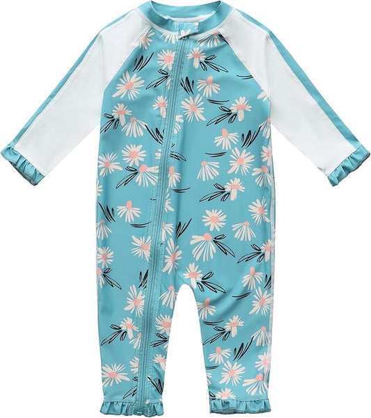 Baby Swimsuit UPF 50+ Sun Protection One Piece Zipper Beach Swimwear for Little Boys Girls Toddler