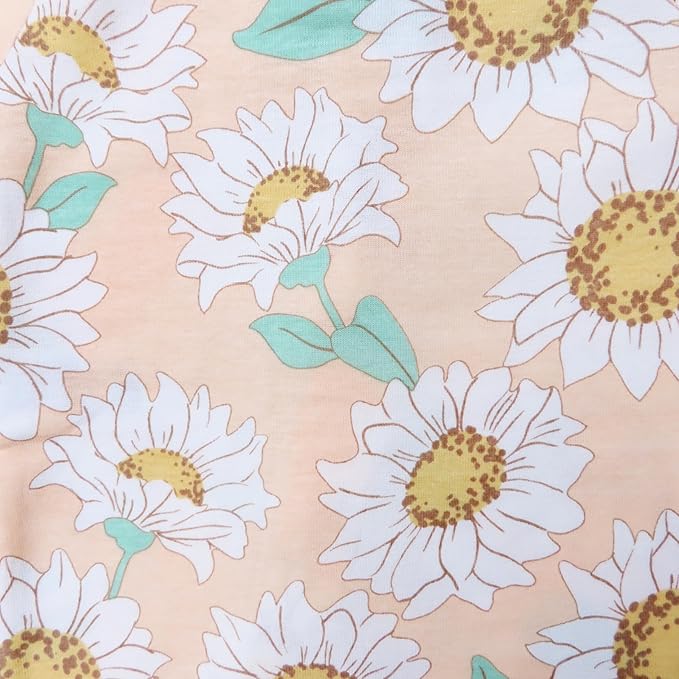 HonestBaby Non-Slip Footed Pajamas One-Piece Sleeper Zip-Front Pjs 100% Organic Cotton for Baby Girls