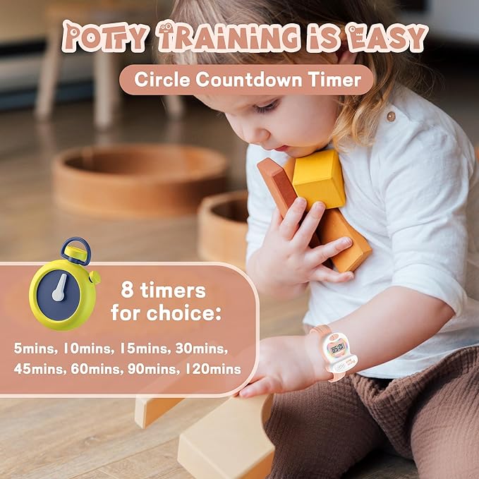 Kids Watch Potty Training Watches for Boys and Girls, Potty Timer Toilet Shape and LED Colorful Lights, Music Reminds Kids It's Time to Go to The Bathroom, Fun Gift for Moms and Toddlers