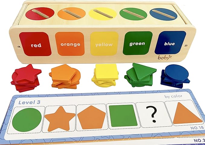 Dailyfunn Montessori Toys Color&Shape Sorting Learning Matching Box for Baby Toddlers 1-3 Year Old