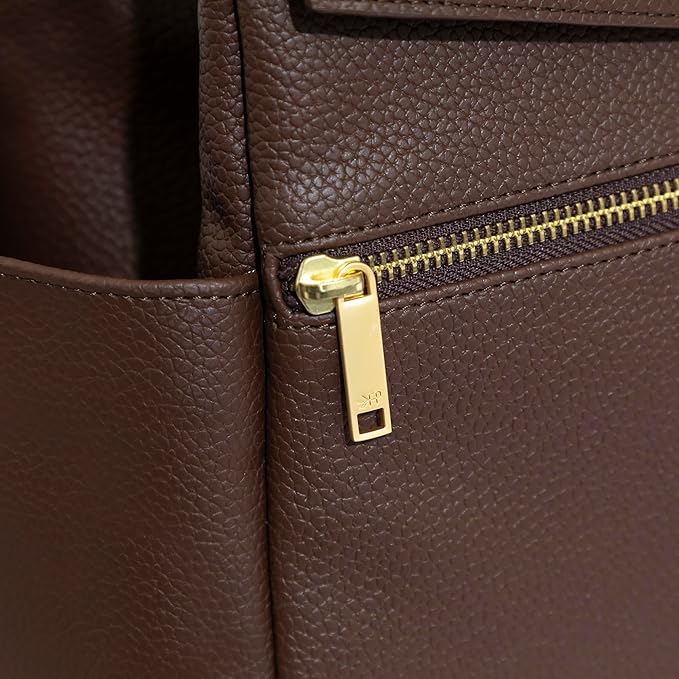 Freshly Picked Classic II Diaper Bag Backpack, Wipeable Vegan Leather With Changing Pad, Convertible (Espresso V2)