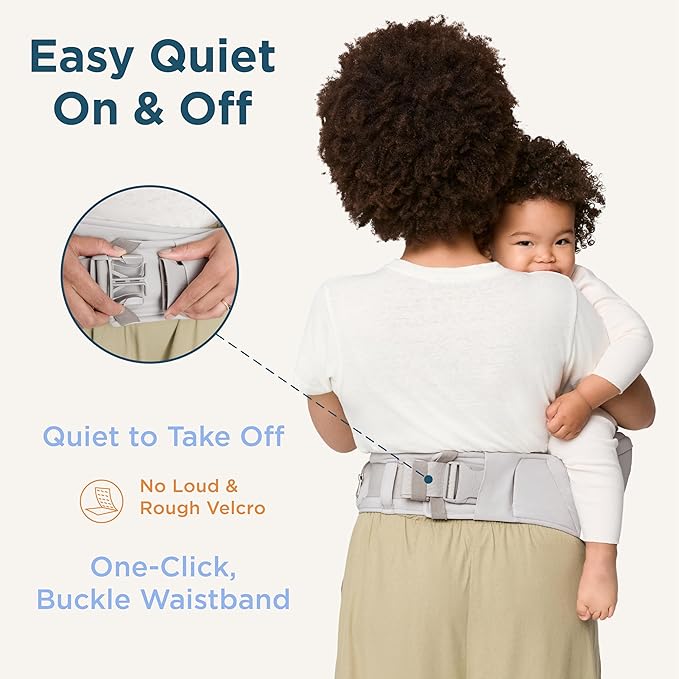Ergobaby Ergonomic Baby Carrier Hip Seat with Storage, Comfortable Wide Waistbelt and Lumbar Support (17-45 lb) from The Brand Leader in Carriers, Lift Hip Seat, Natural Beige