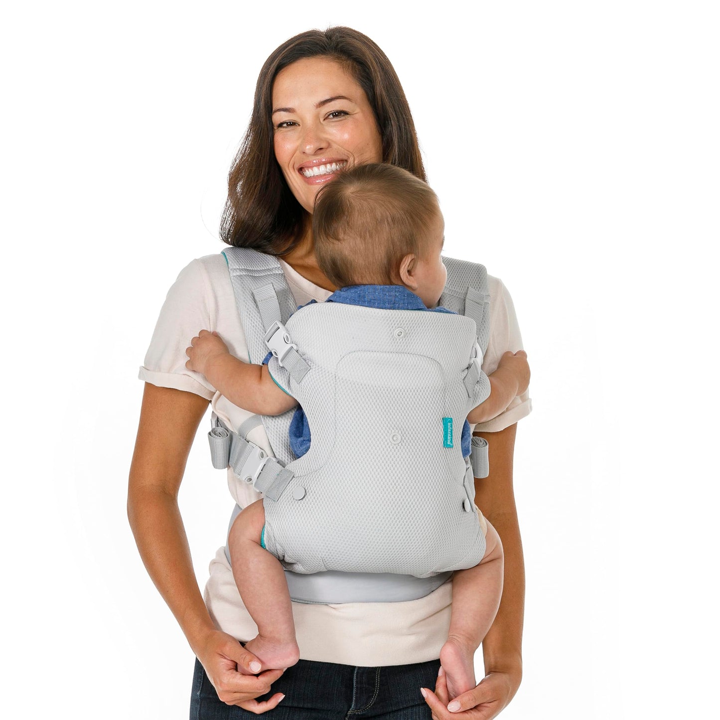 Infantino Flip 4-in-1 Convertible Baby Carrier, Adjustable, Ergonomic Babywearing, Registry Essential, Baby Carrier for Newborn to Toddler, Gray