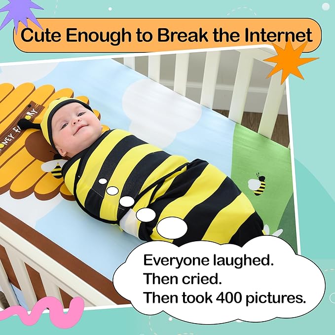 Cuddle Club Newborn Swaddle Gift Set – Includes Swaddle Blanket, Hat & Crib Sheet in Fun Styles – For Baby Boys & Girls