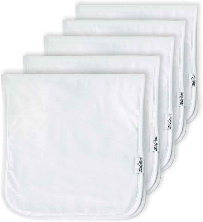 Premium 5-Pack Large Organic Cotton Burp Cloths โ 3 Layers, Ultra Soft & Absorbent Burping Towel, Shoulder Towel & Hand Towel
