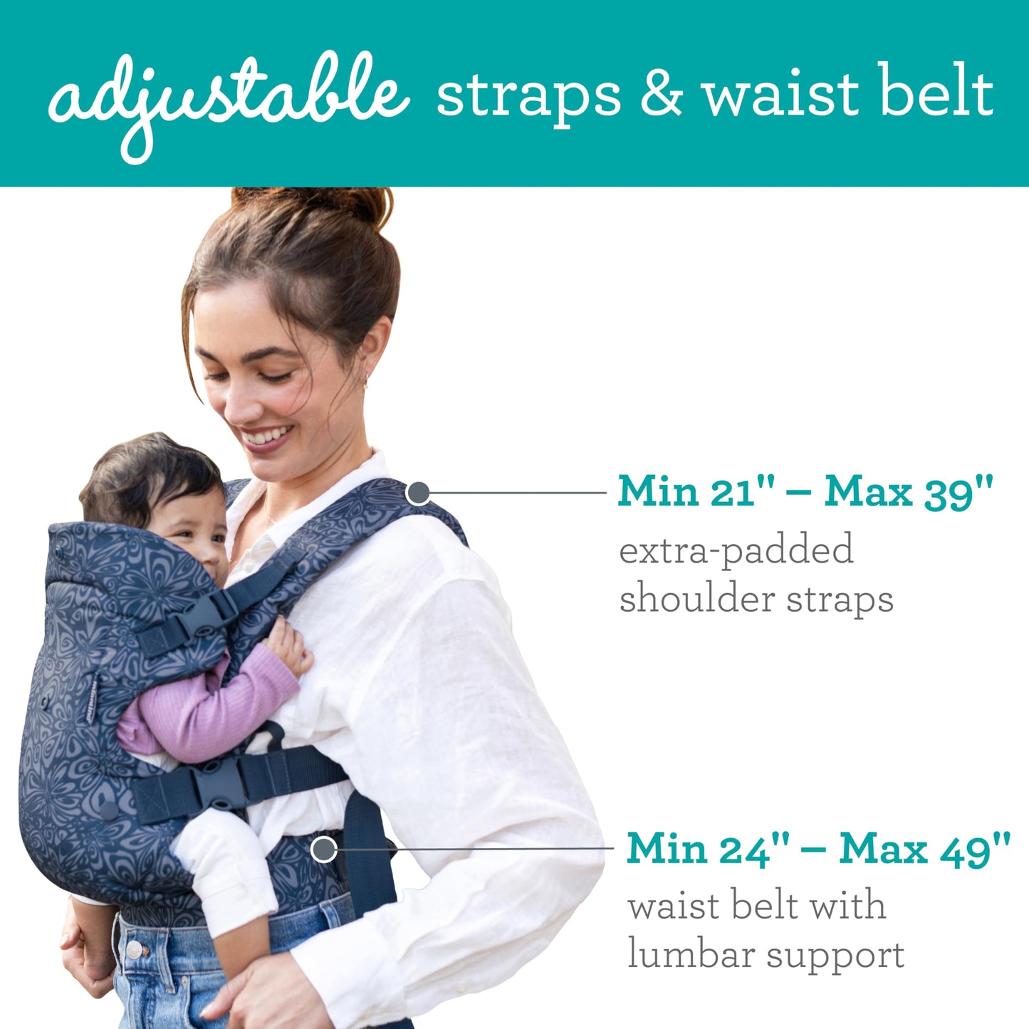 Infantino Flip 4-in-1 Convertible Baby Carrier, Adjustable, Ergonomic Babywearing, Registry Essential, Baby Carrier for Newborn to Toddler, Gray