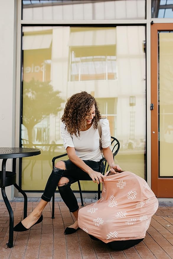 Copper Pearl Multi-Use Cover: Car Seat Covers, Nursing Cover, and Stroller Cover for Sun - Stretchy Fabric, All-Season Use, Stylish Designs, Easy Access for Moms - Mesa