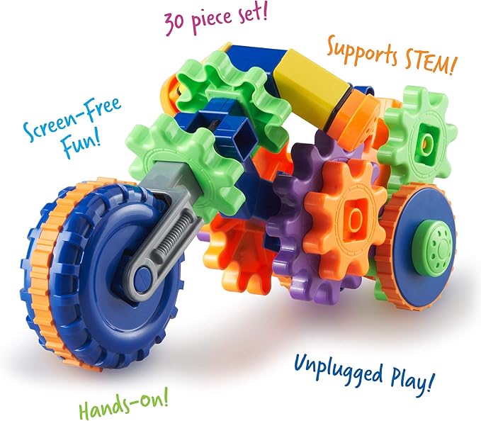 Learning Resources Gears! Gears! Gears! Cycle Gears, Construction, Gear Toy, 30 Pieces, Ages 4+