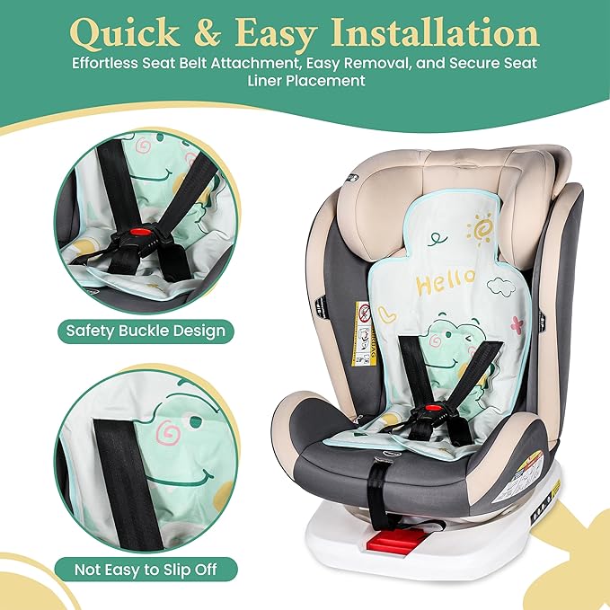 HRPR Car Seat Cooling Pad for Babies & Toddlers | Non Toxic, Soft, Breathable Cooling Mat for Car Seats, Strollers, Cribs | Lightweight, Foldable, Easy Clean Toddler & Infant Cooling Pad (Dinosaur)