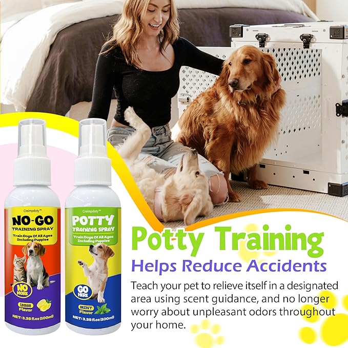 Dog Potty Training Spray Set, Indoor & Outdoor Potty Training for Dogs & Puppies, Stops Urination & Marking, Puppy Essentials (3.38 fl.oz)