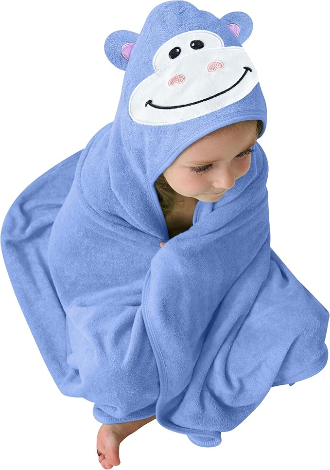 HIPHOP PANDA Hooded Towel - Rayon Made from Bamboo, Bath Towel with Bear Ears for Newborn, Babie, Toddler, Infant - Absorbent Large Baby Towel - Gorilla, 30 x 40 Inch
