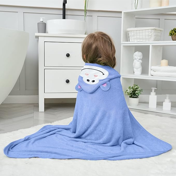 HIPHOP PANDA Hooded Towel - Rayon Made from Bamboo, Bath Towel with Bear Ears for Newborn, Babie, Toddler, Infant - Absorbent Large Baby Towel - Gorilla, 30 x 40 Inch