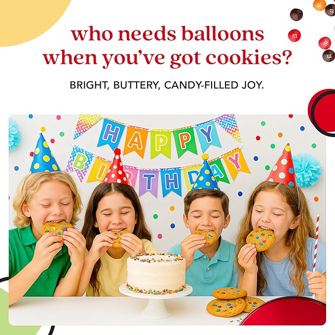 David's Cookies Fresh Baked Decadent Jumbo Birthday Gourmet Cookies – 2lb Gift Basket Tin with 8 Large Birthday Cookies – Bakery-Style Soft and Chewy Dessert for Birthdays, Holidays, Thank You Gifts