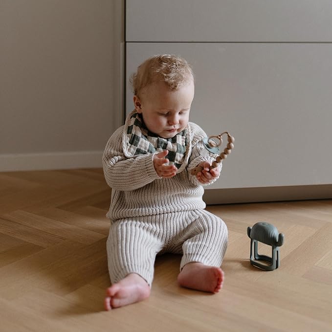 mushie Silicone Baby No-Drop Cactus Teether Toy