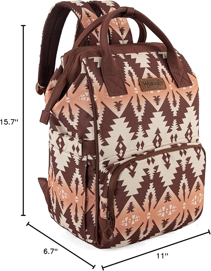 Montana West Wrangler Callie Diaper Bag Backpack with Stroller Straps Multifunction Baby Travel Bag WG2204-9110BR