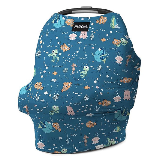 Milk Snob Original Disney Pixar 5-in-1 Baby Cover, Breastfeeding, Car Seat, Carrier, Stroller, High Chair, Shopping Cart, Canopy, Baby Shower Gender Neutral Gifts, Nursing Top (Finding Nemo)