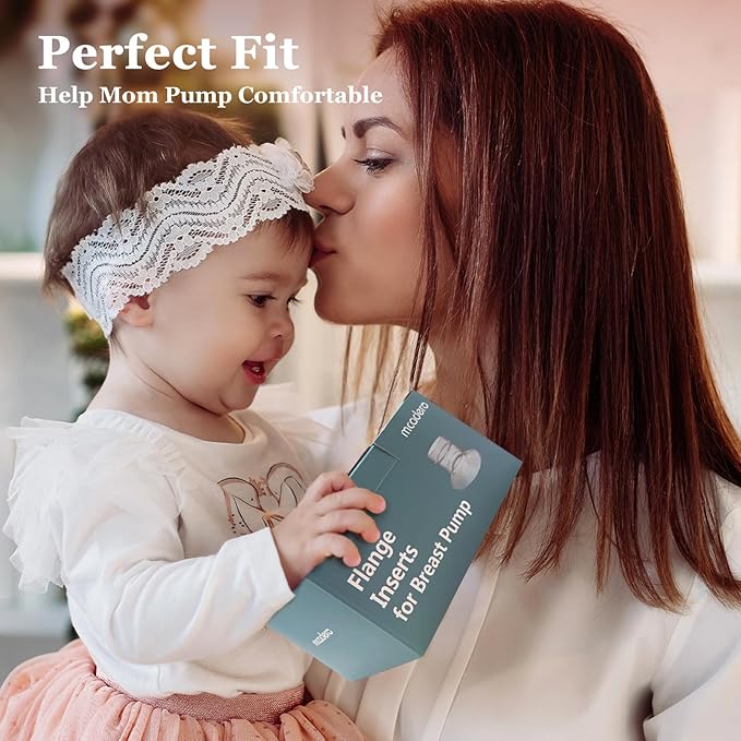 Flange Insert 10PCS 13/15/17/19/21mm for 24mm Flanges/Shields of Most Breast Pumps,Essential Flange Sizing Kit for Breast Pump Replacement Accessories with Nipple Ruler, Cleaning Brush