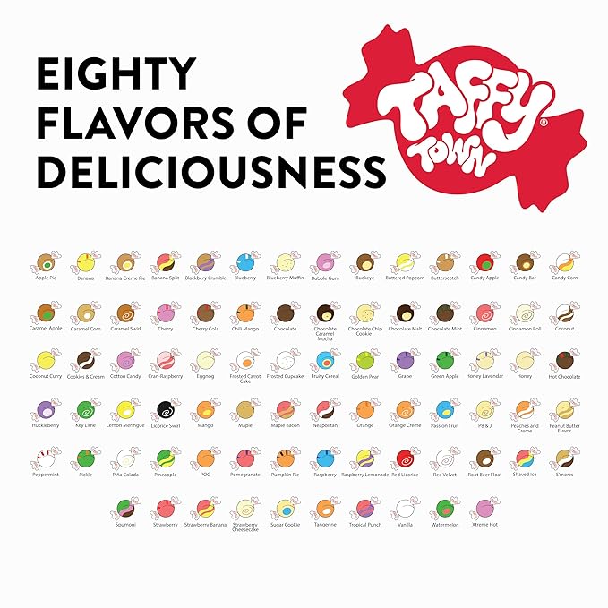 Taffy Town Saltwater Taffy- Licorice Swirls | Gourmet Taffy| Nougat-Style Candy| Soft & Delicious| Sumer Snack Treats| Party Good Candies| 2.5lbs