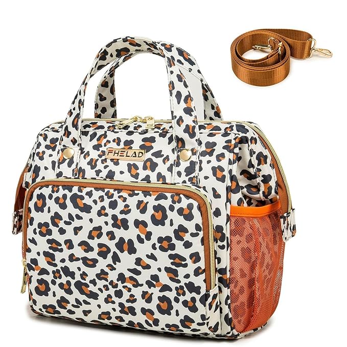 Small Diaper Backpack, Leopard Print Insulated Diaper Bag, Multiple Pockets Stroller Accessory, Comfortable Handle for Moms, Stylish Pañaleras para Bebe, Perfect Baby Carrier Bag
