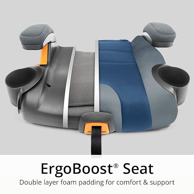 Chicco KidFit Adapt Plus 2-in-1 Belt-Positioning Booster Car Seat, Backless and High Back Booster Seat, for Children Aged 4 Years and up and 40-100 lbs. | Vapor/Grey